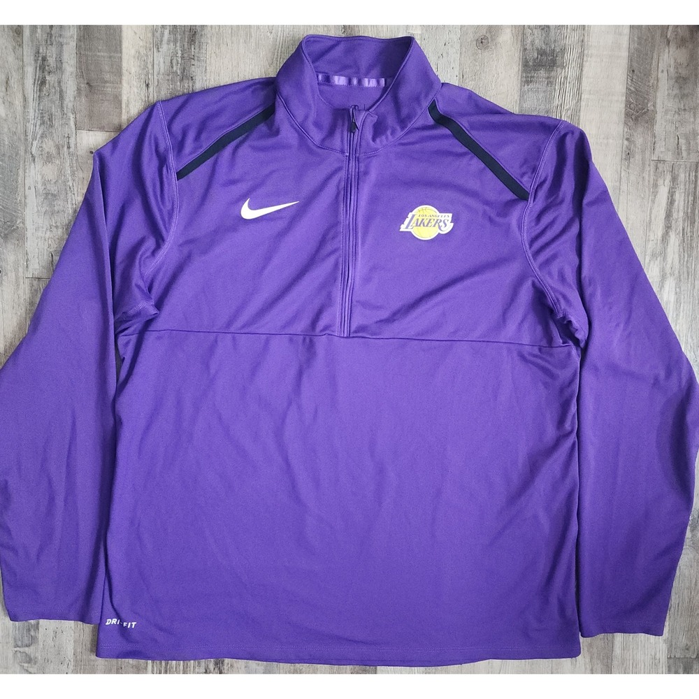 Nike Quarter Zip Pullover Mens XL Purple Los Angeles Lakers NBA Dri-FIT Logo